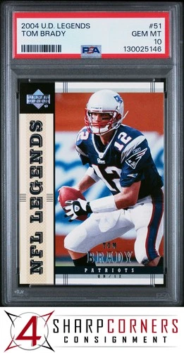 2004 UPPER DECK LEGENDS #51 TOM BRADY PATRIOTS PSA 10