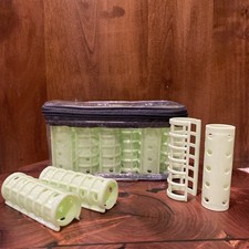 Vintage Light Green Plastic Goody Snap-On Hair Curlers Rollers Lot Of 24 in Bag
