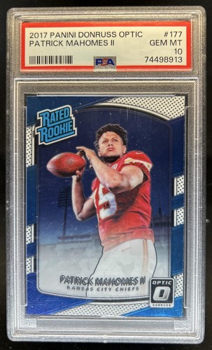 2017 Panini Donruss Optic Patrick Mahomes II RC Rated Rookie #177 Chiefs PSA 10