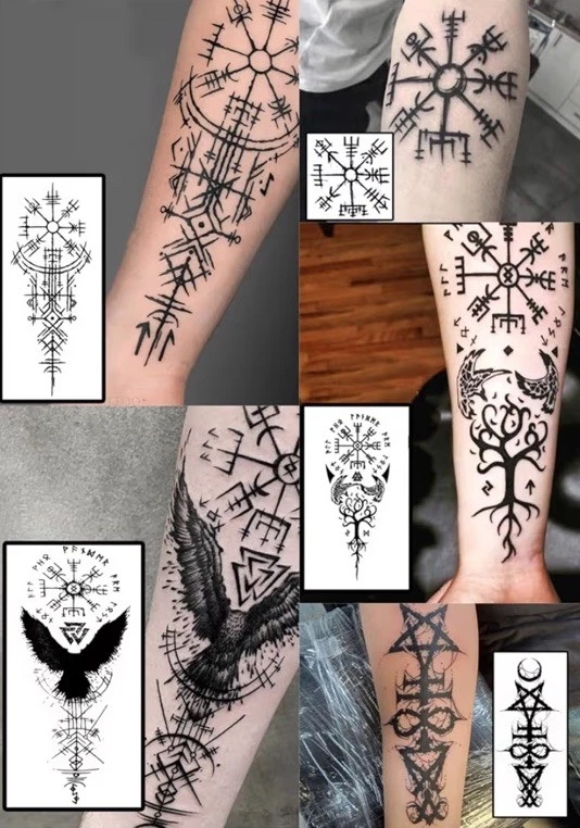 INKARTLINK Temporary Tattoos, Semi Permanent Ancient Symbol Tattoos - product detail image 2