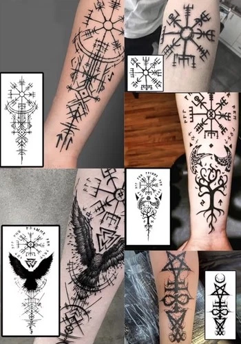 INKARTLINK Temporary Tattoos, Semi Permanent Ancient Symbol Tattoos image 2
