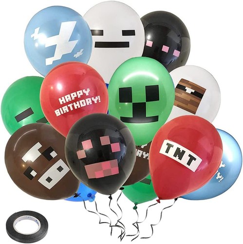 24 Stück Luftballons & Band Rolle - 12 Zoll Party Zubehör Jungen Geburtstag Deko