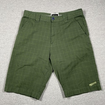 Vintage Billabong Chino Shorts Mens 34 Green Polyester Rayon Pockets Flat Front
