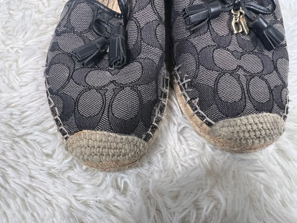 ТРЕНЕР Carson джинсовой ткани подпись Espadrille плоскостях женщин размер 6,5B черный G3457 - Изображение 4 из 4