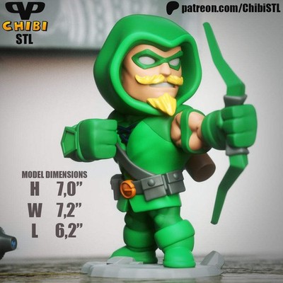 Green Arrow - Unassembled and Unpainted Garage Kit - Model Designed by ChibiSTL
