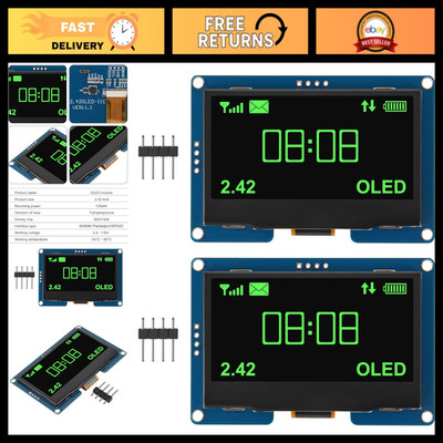 2PCS 2.4'' OLED LCD Display Module 128x64 I2C Interface for Arduino UNO R3
