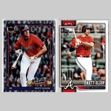Matt Olson Lot 2 Baseball Cards 2026 Topps Series 1 Atlanta Braves Set MLB NM