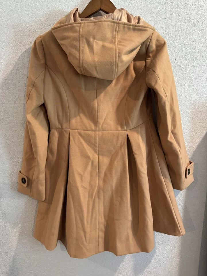 Abrigo de lona con capucha tostado forrado con bolsillos abotonados talla 4 de ASOS para mujer Foto 3 de 4