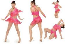 Dance Costume Large Child Orange Revolution TH17011 Jazz Latin Theater Fringe