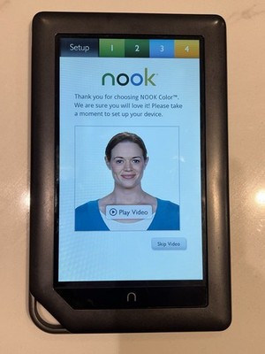 As Barnes & Noble Nook Color 7'' 8GB Wi-Fi E-Reader Touchscreen Gray BNRV200
