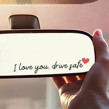 3X I Love You Drive Safe Mirror Sticker, Cute Car Stickers for Womens, Car