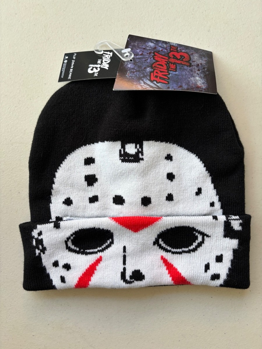 Friday the 13th Jason Voorhees Flip Down Beanie Hat Face Mask New
