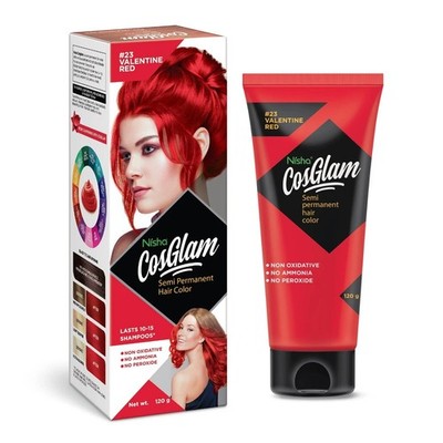Nisha Cosglam Semi Permanent Haarfarbe 120g | Valentine Red Ammoniakfreie Farbe