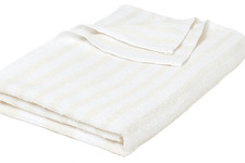 3 Piece - Beach Pool Spa Towels Striped Lemon and White 100 Cotton 30" x 60"