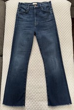 MOTHER The Hustler Ankle Fray Jeans in Home Movies Size 25 High Rise Bootcut