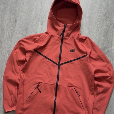 Mens Nike Sportswear Red Tech Fleece Windrunner Full Zip Hoodie Size Medium