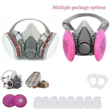 Half Face Respirator Gas Mask Facepiece Spray Painting Safety Glasses For 6200
