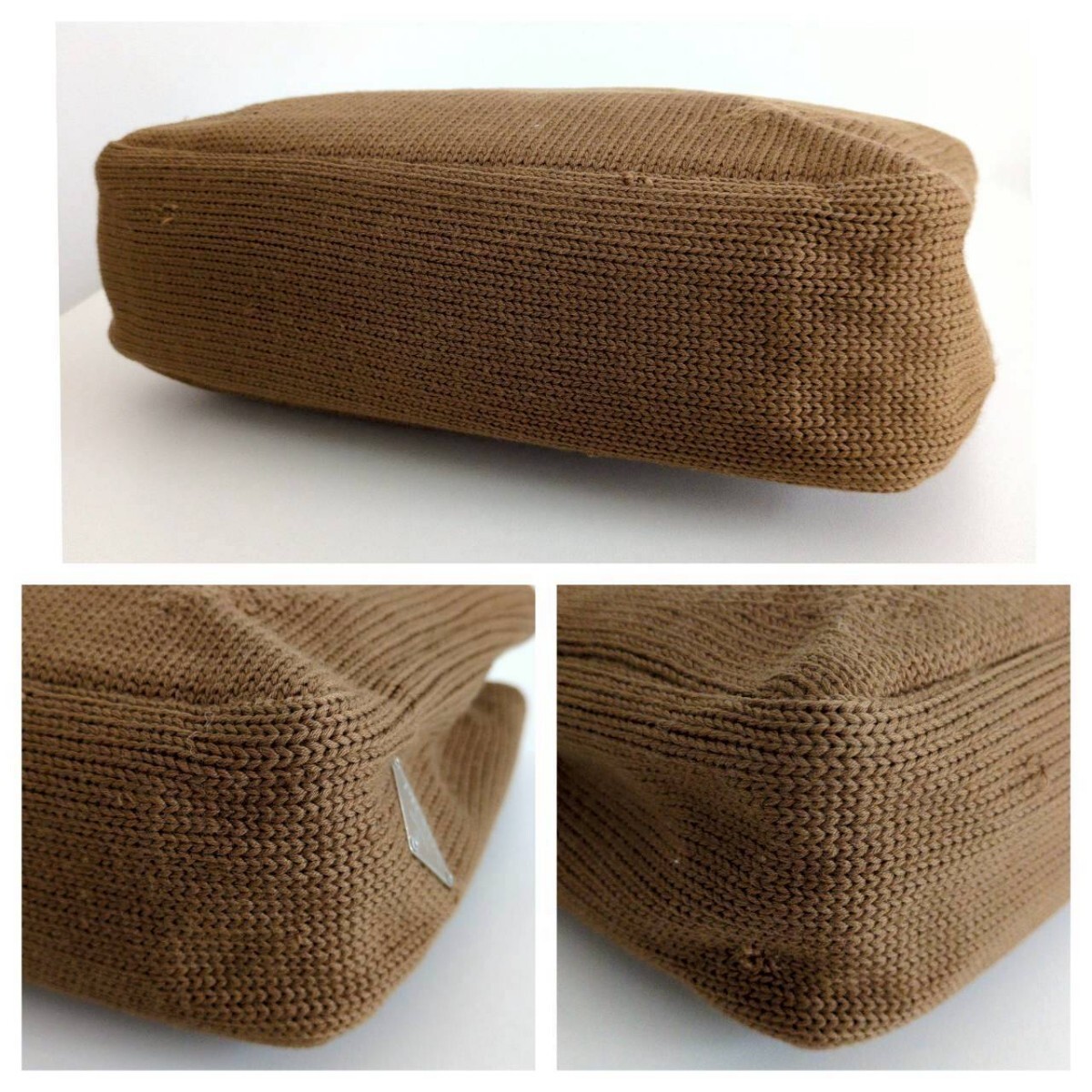 Prada Wool Knit Leather Tote Bag Vintage Excellent Condition Authentic thumbnail 6