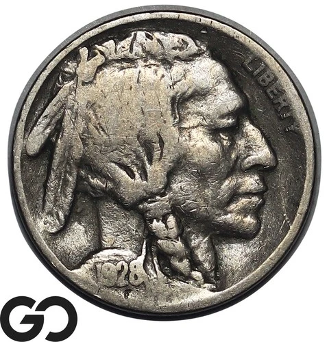 1928-S Buffalo Nickel, Two Feathers FS-401, Sought After Variety