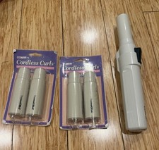 Vtg CONAIR Cordless Curls 3/4" Curling Iron Brush 2 Pack Thermacells CA0267A
