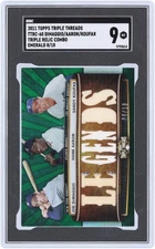 Joe DiMaggio, Hank Aaron and Sandy Koufax 2011 Topps #TTRC-60 #8/18 SGC 9 Card
