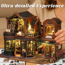 DIY Miniaturhaus Puppenhaus Bausatz 3D Holzpuzzle Klemmbausteine mit LED Licht