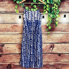 Chanel 100% Silk Chiffon Midi Dress EU 36 US 4 Small Sleeveless Blue White