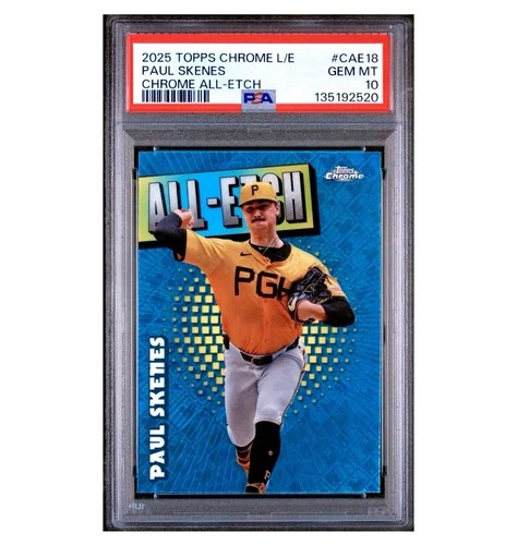 2025 Topps Chrome Paul Skenes All Etch Insert LOGOFRACTOR Edition PSA 10