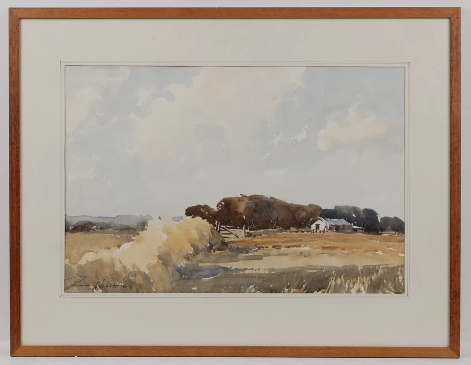Edward Wesson - Original Watercolour Painting - Rural Landscape. - Image 2 of 4
