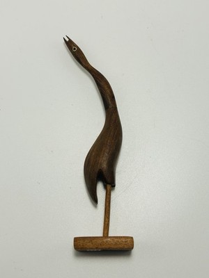 Atemberaubende geschnitzte Holz Kranich Reiher Storch Vogel Statue Deko Figur 14 cm T