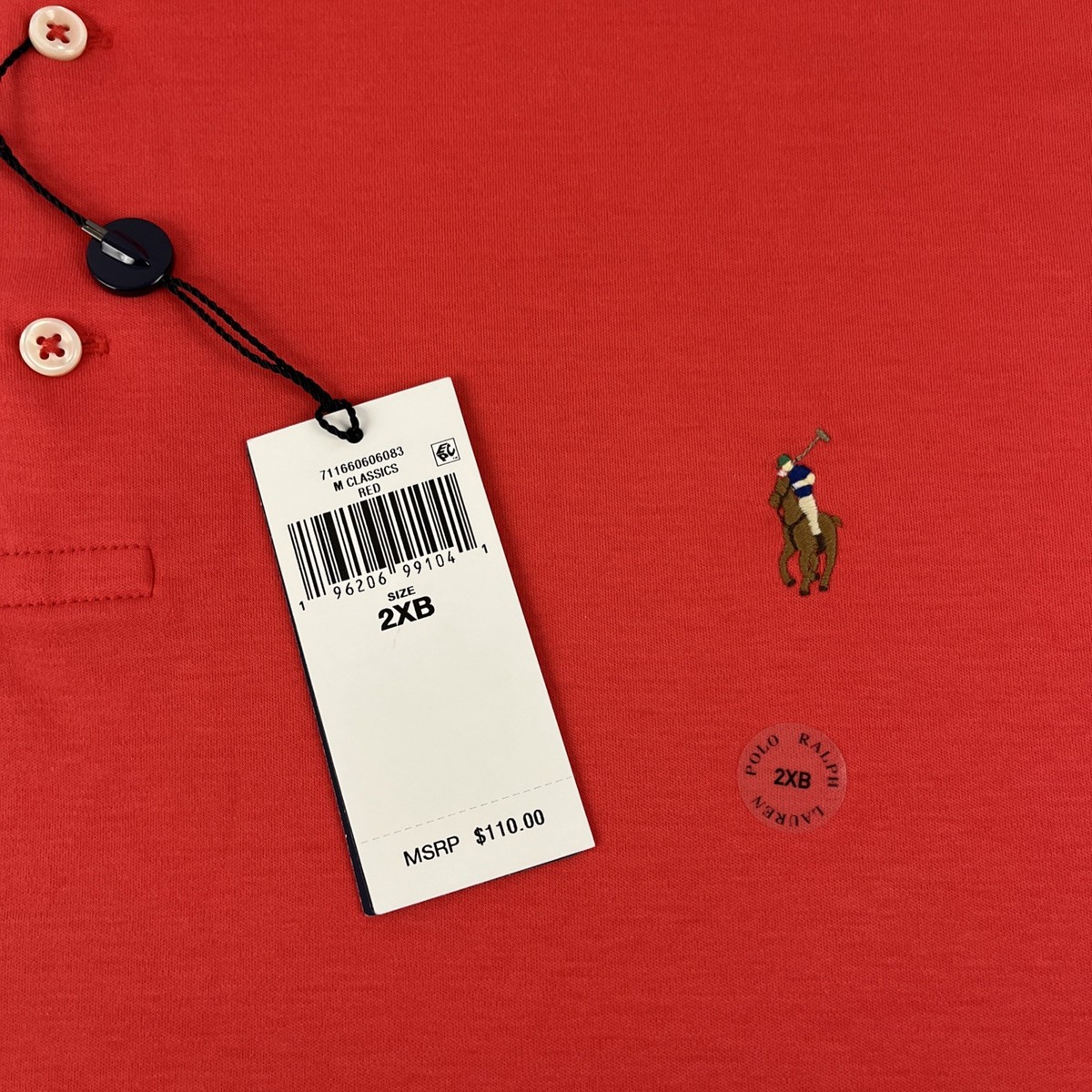 New Mens Polo Ralph Lauren Short Sleeve Polo Shirt Sz 2XB NWT