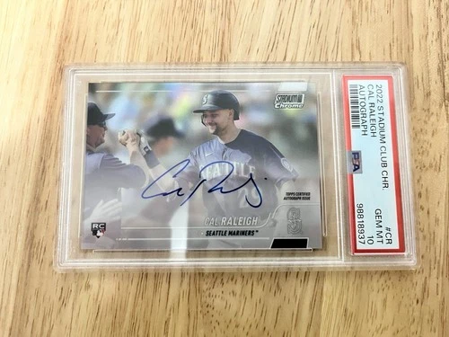 2022 Topps Stadium Club Chrome Cal Raleigh Auto PSA 10 GEM MINT – Mariners