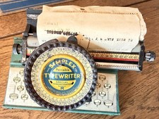 Vintage Simplex Portable Typewriter Special Demonstrated Model R Tin Toy With Bo