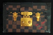 borsa a tracolla originale LOUIS VUITTON LV Petite Malle monogramma marrone autentica