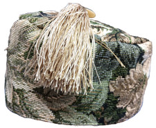 SMOKING CAP Reproduction 1800s Victorian Style Multicolored Brocade Size Medium