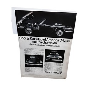 Vintage 1971 Triumph Spitfire car Print Ad original 1970s