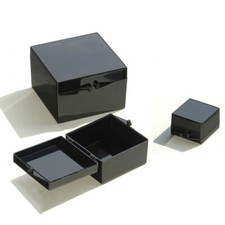 Black Storage Box Plastic with Hinged Lid Crafts Storage Organiser Medicine Box