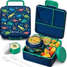 Bento Box w/Thermos, 3-4 Comp 60OZ, Leakproof 8OZ, BPA-Free