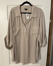 Torrid Harper Tan Blouse Size 6