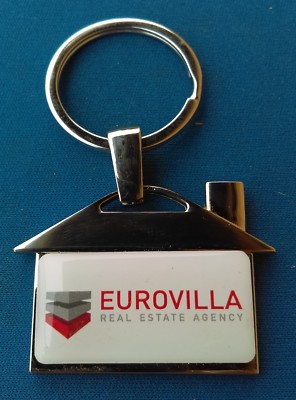 EUROVILLA, REAL ESTATE AGENCY, CROATIA VINTAGE  METAL KEYCHAINS !