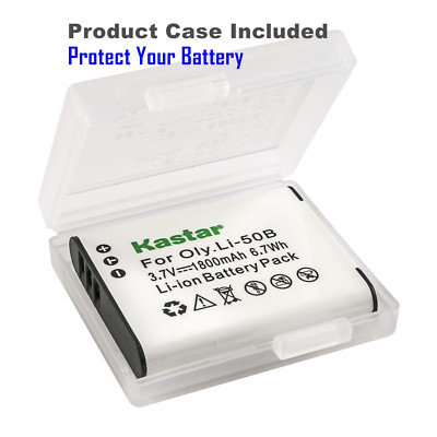 Kastar Battery Charger Kit For Olympus Li-50B Li-50C - 1800mAh For SP-720UZ SP-800