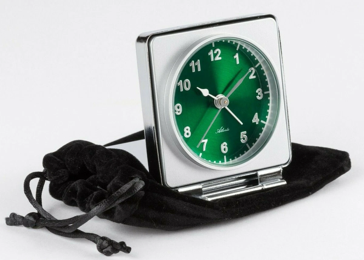 Reisewecker Analog Klappbar Quarz Metallgehäuse Klappwecker Grün 
