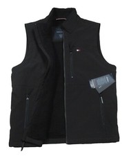 Tommy Hilfiger Men's Black Sherpa Fleece Lined Full Zip Vest $175