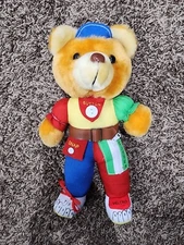 Vintage Get Dressed Teddy Bear Buckle Snap Zipper Sensory Plush Stuffed Toy 