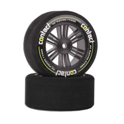 NEW Contact RC J1C73 1/10 Front Double Compound C Hard Black Carbon Wheels (2)