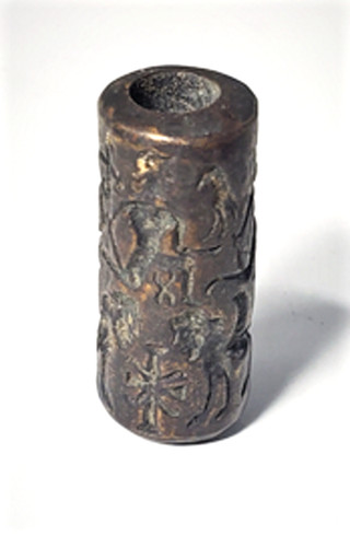 Ancient Bronze Cylinder Seal Lot 35 mm Sphinx Centaur King