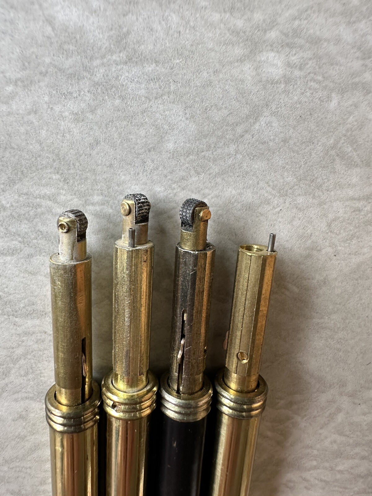 Vintage Brass Cigarette Candle Stick Lighter 18&rdquo; w/ Red Velvet Case &ldquo;Modern&rdquo;