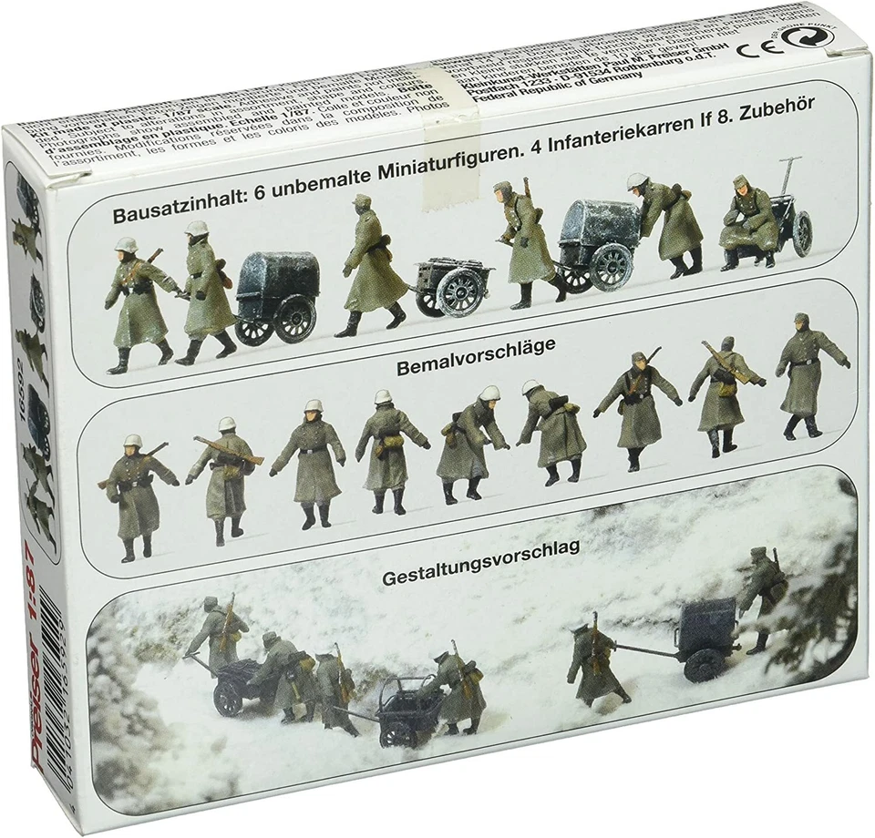 Infantería del Reich Alemán, vestido de invierno. Preiser 16592 nuevo plástico 1/87 sin terminar Foto 2 de 3