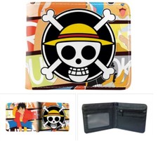 WALLET anime luffy one piece Cosplay Custom PU short wallet colorful