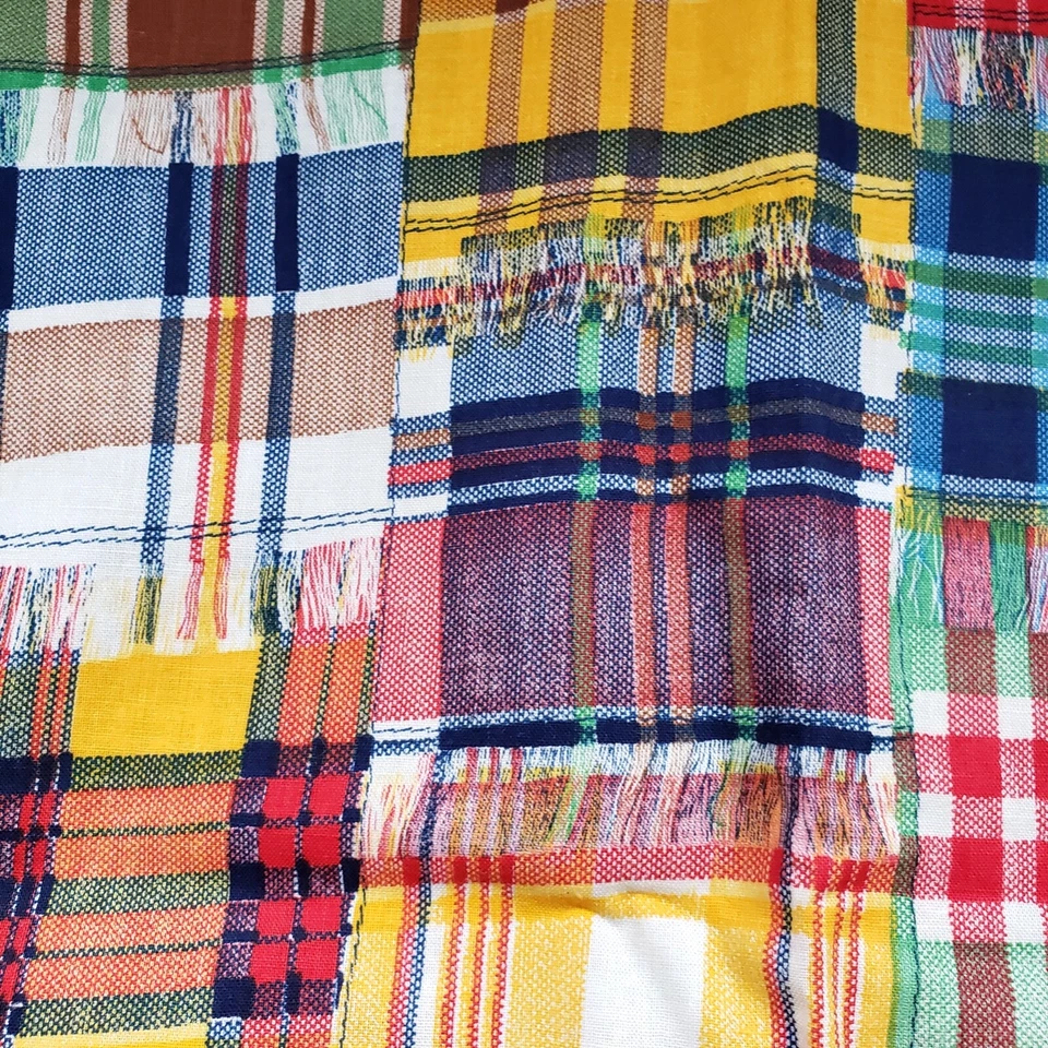 Vintage Colorful Faux Patchwork Print Cotton Fabric 2y X 43" - Image 4 of 4